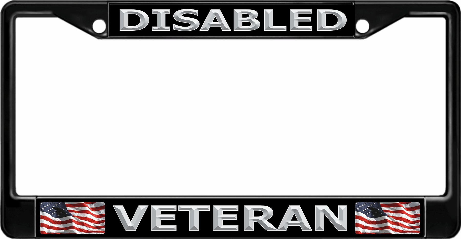 Disabled Veteran Black LICENSE PLATE Frame