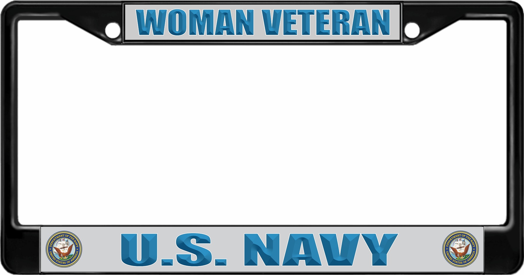 U.S. Navy Woman Veteran Black LICENSE PLATE Frame