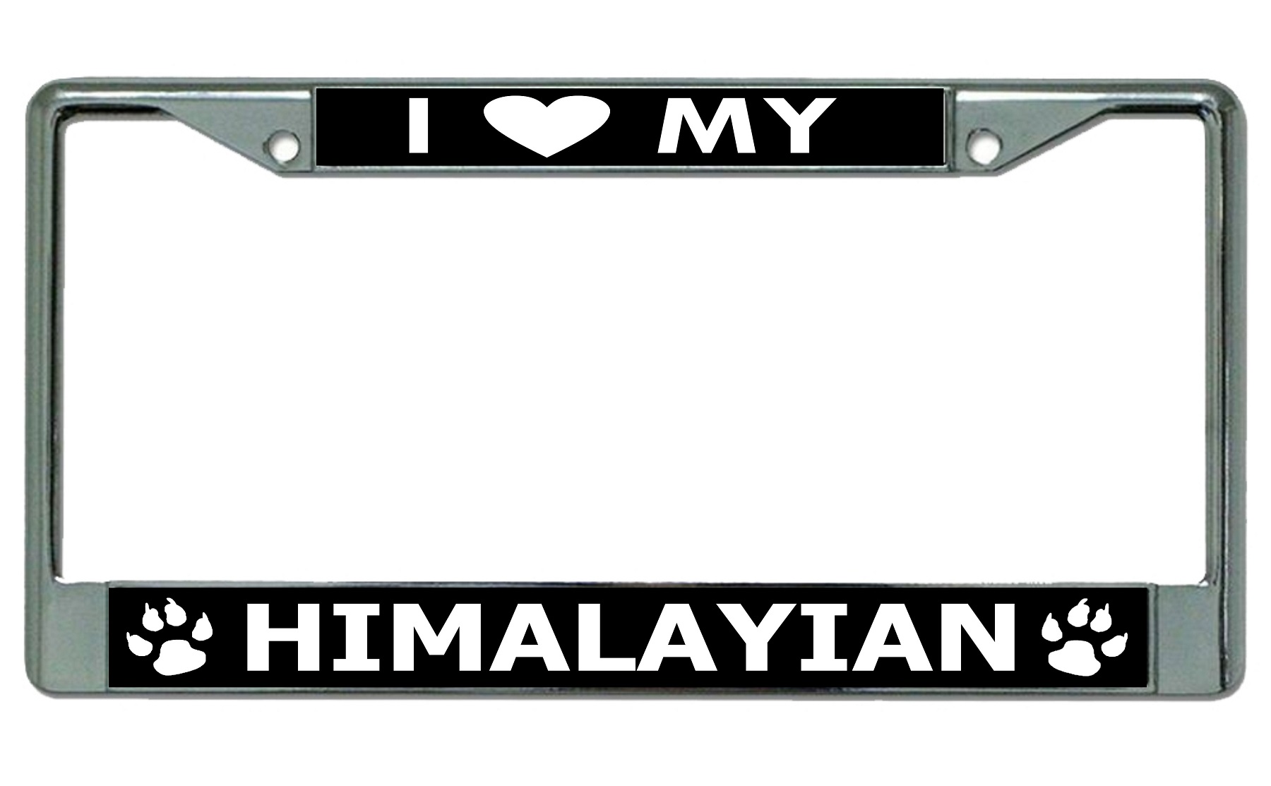 I Love My Himalayan Cat Chrome License Plate FRAME