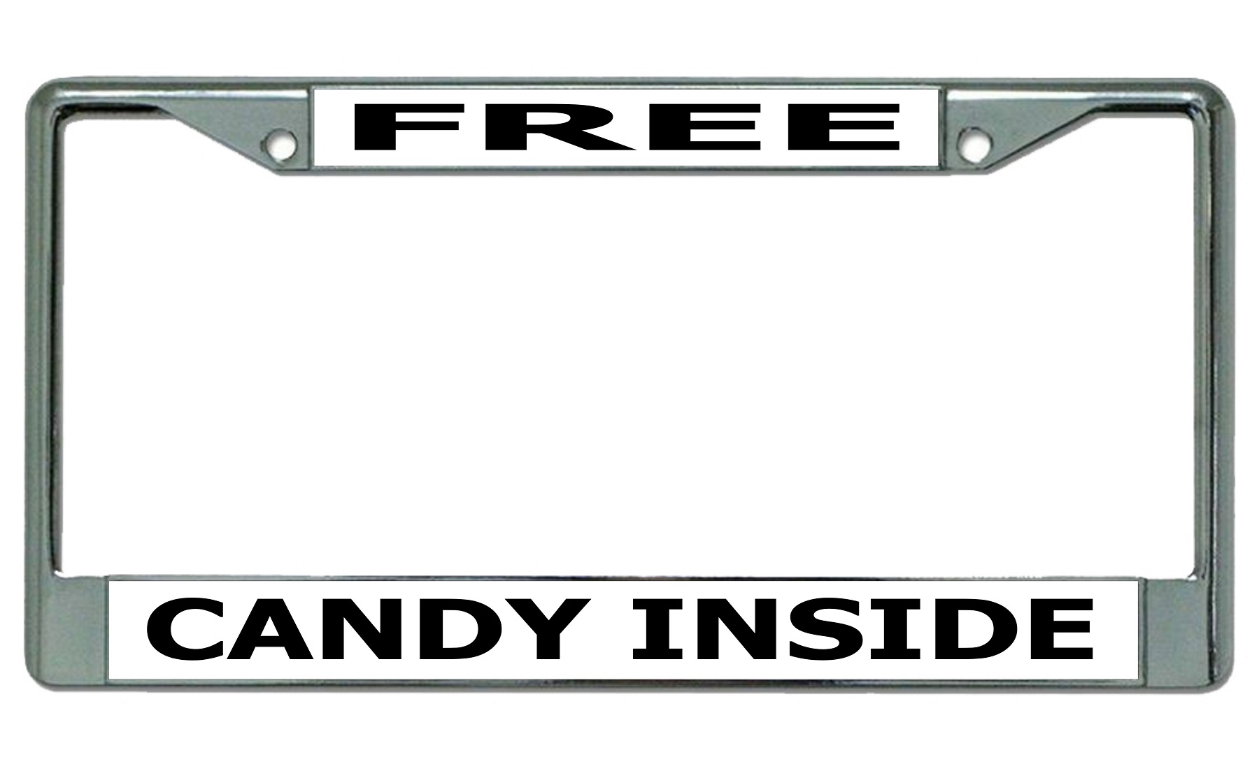 Free CANDY Inside Chrome License Plate Frame