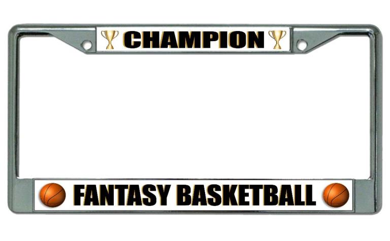 Fantasy BASKETBALL Champion Chrome License Plate Frame