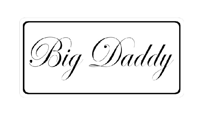 Big Daddy On White Photo LICENSE PLATE