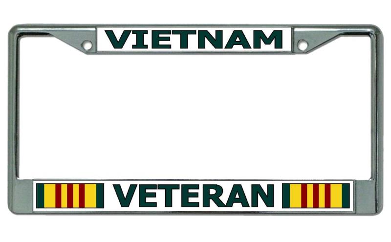 Vietnam Veteran #2 Chrome License Plate FRAME