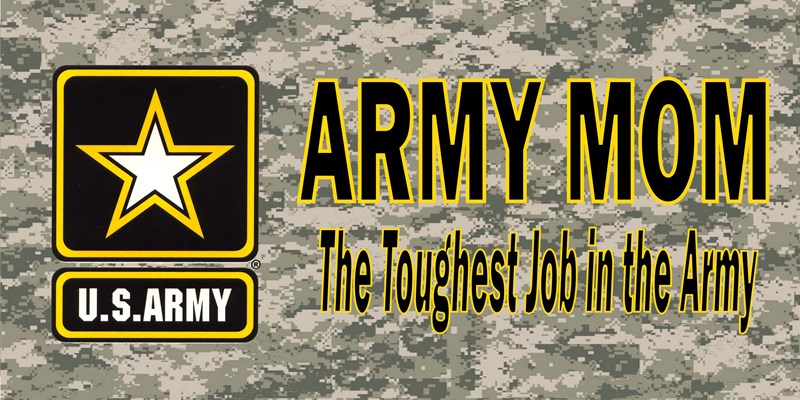 Army Mom Toughest Job Photo LICENSE PLATE