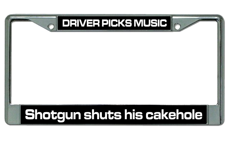 Driver Picks MUSIC Chrome License Plate Frame