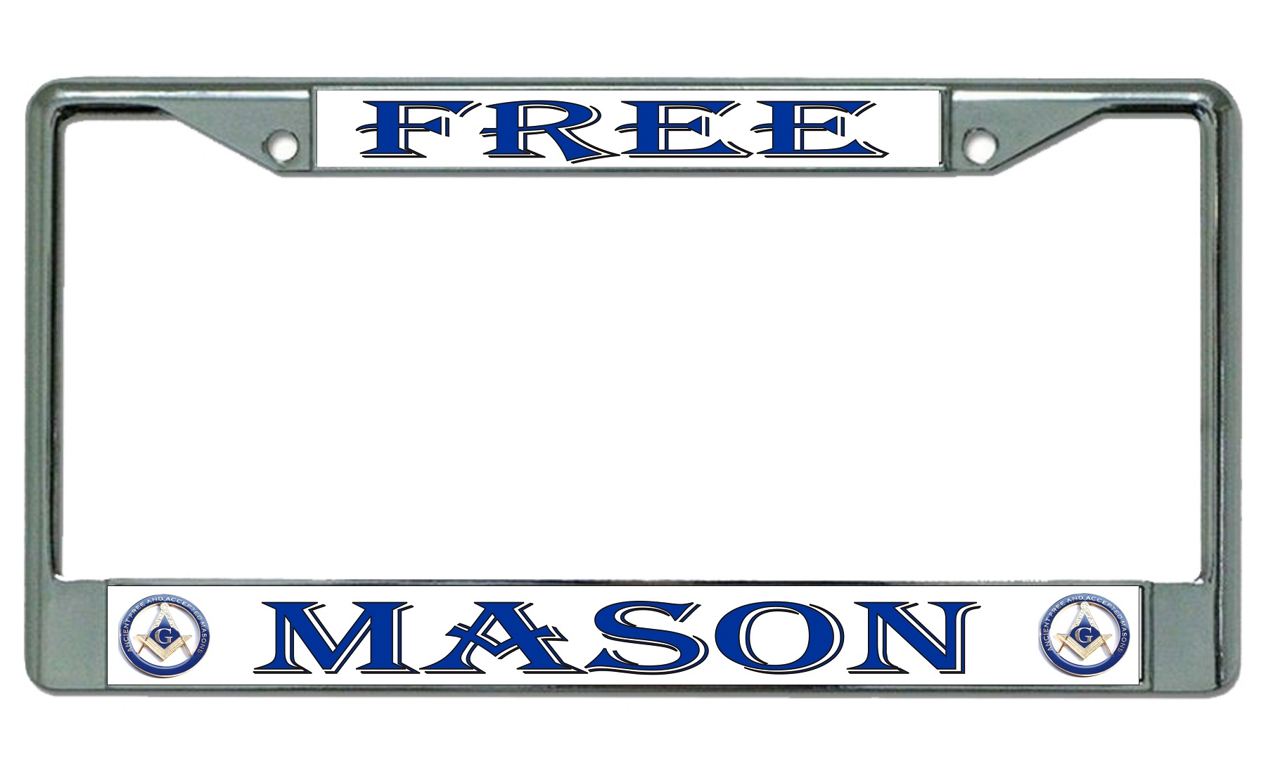 Free Mason Chrome License Plate FRAME