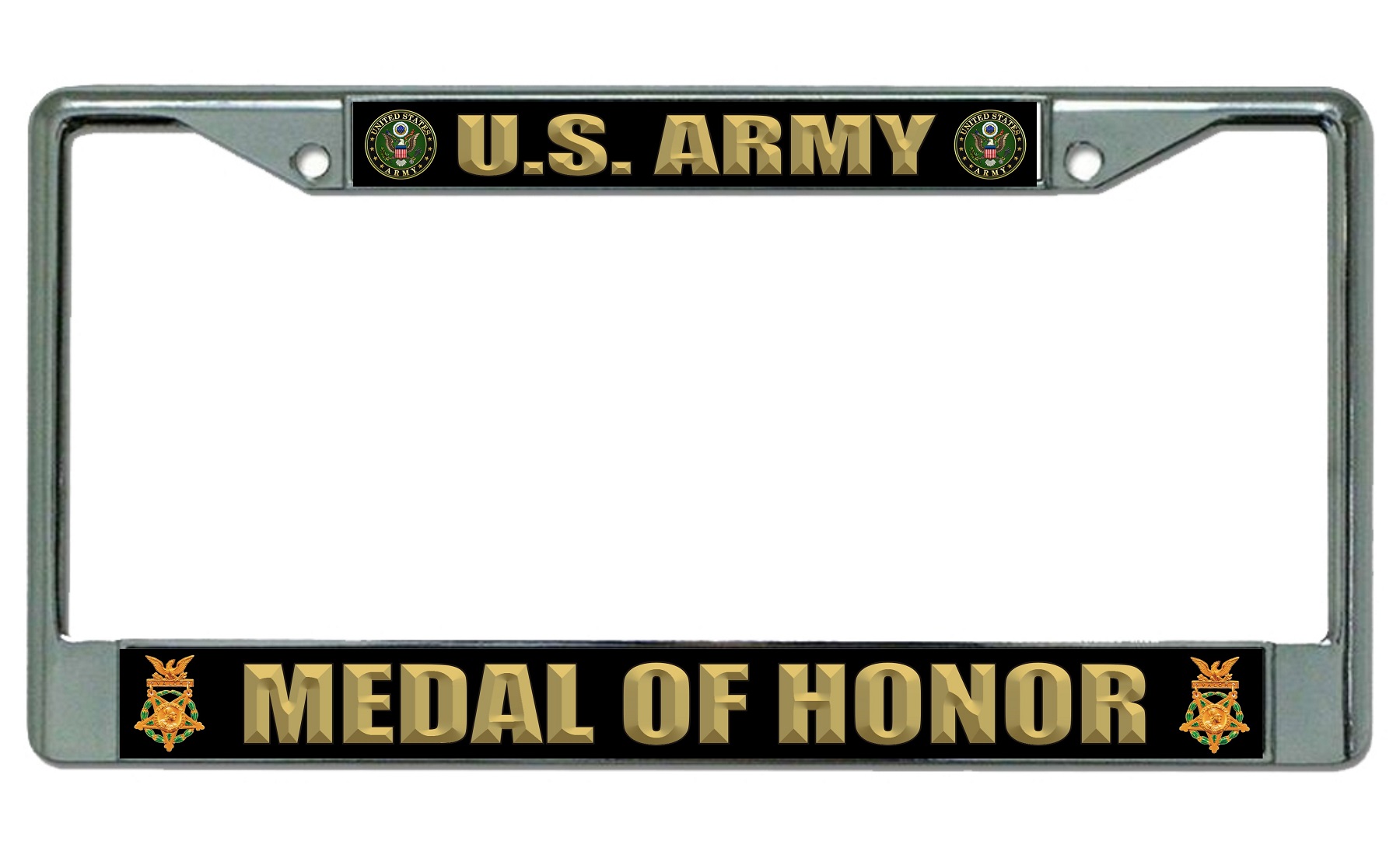 U.S. Army Medal Of Honor Chrome License Plate FRAME