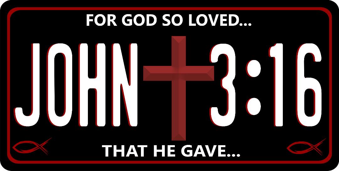 John 3:16 For God So Loved Photo LICENSE PLATE