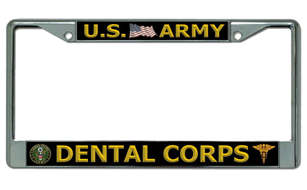 U.S. Army Dental Corps Chrome LICENSE PLATE Frame