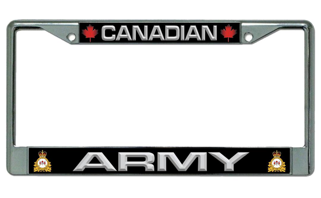 Canadian Army Chrome License Plate FRAME