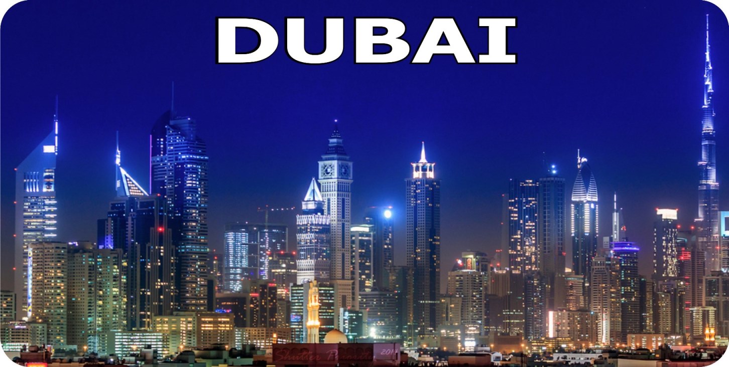 Dubai Skyline Photo LICENSE PLATE