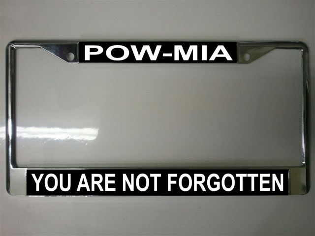 POW-MIA License Plate Frame  Free SCREW Caps with this Frame
