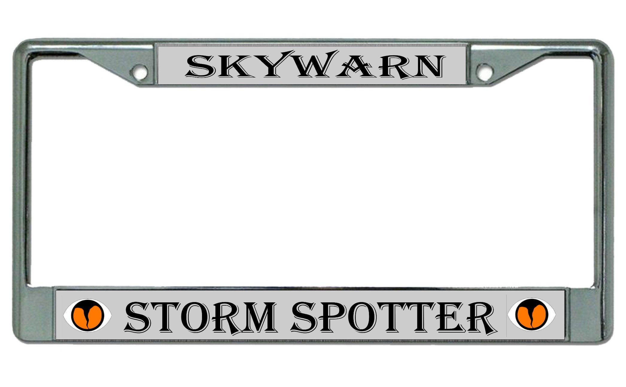 Skywarn Storm Spotter Chrome License Plate FRAME