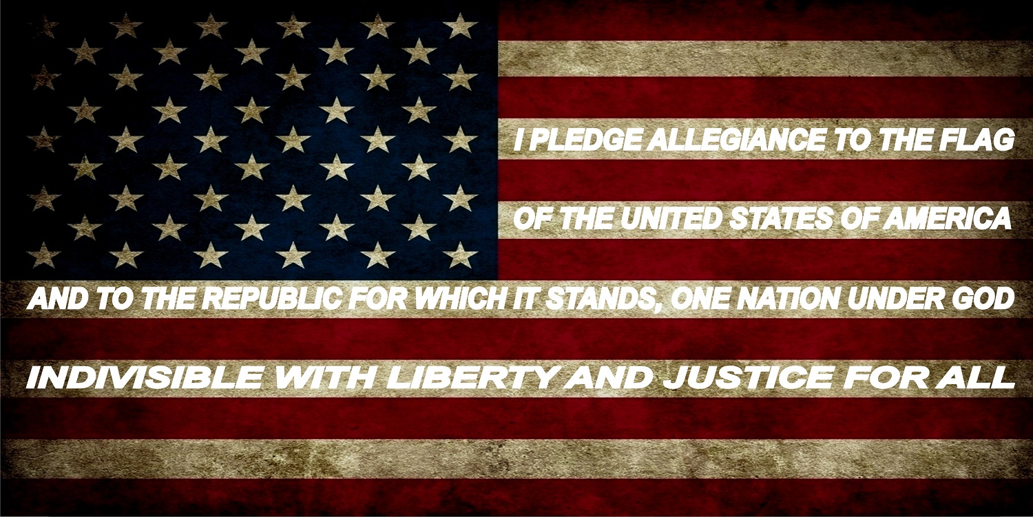 The Pledge Of Allegiance On U.S. FLAG Photo License Plate