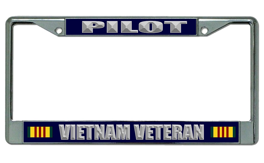 Pilot Vietnam Veteran Chrome License Plate FRAME