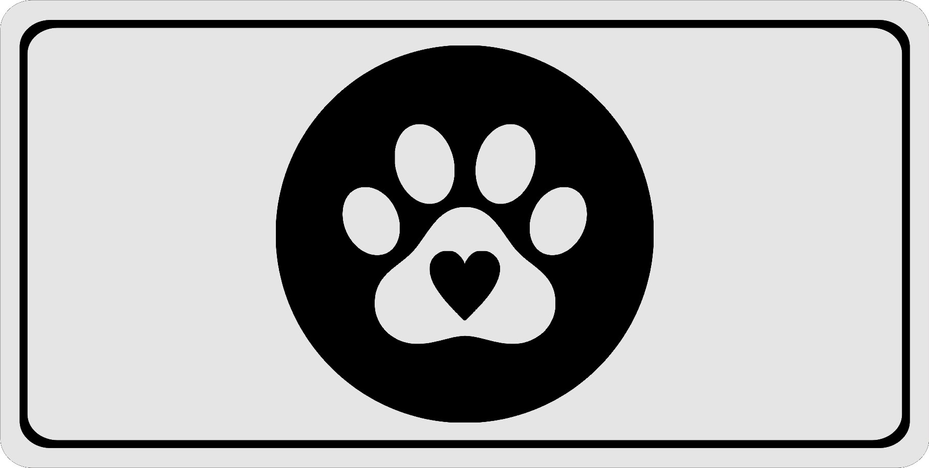 Dog Paw Heart Photo LICENSE PLATE