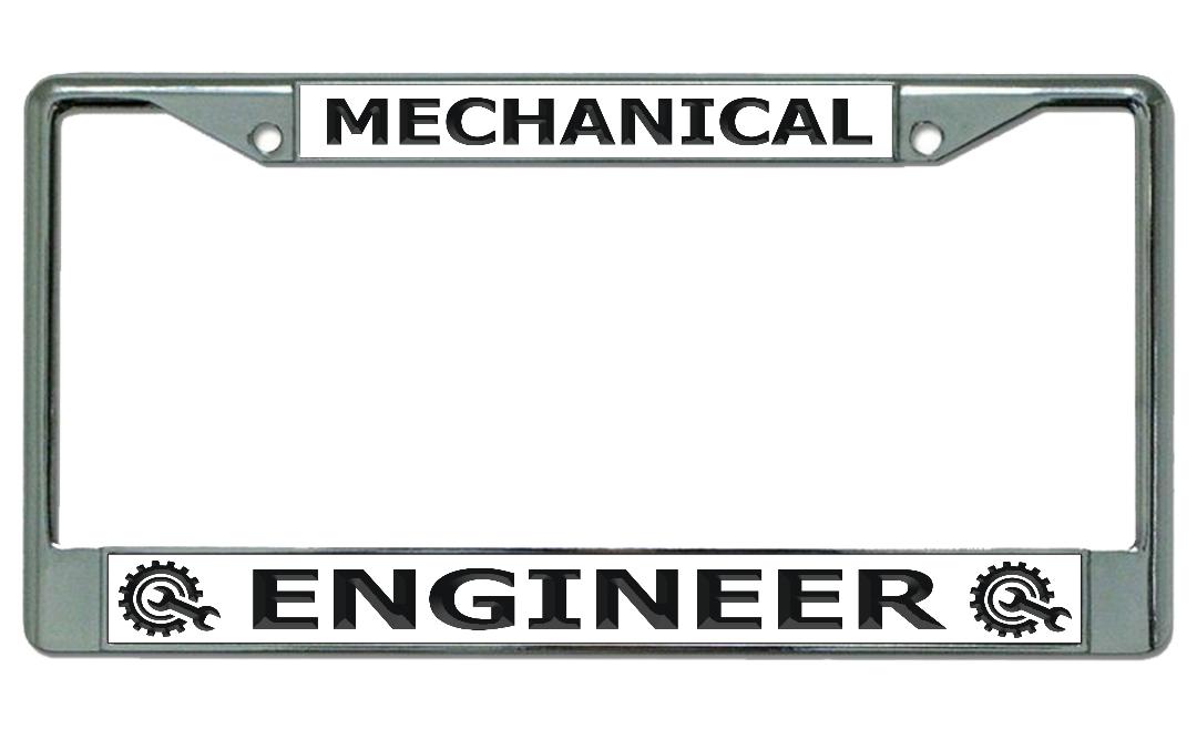 Mechanical Engineer Chrome License Plate FRAME