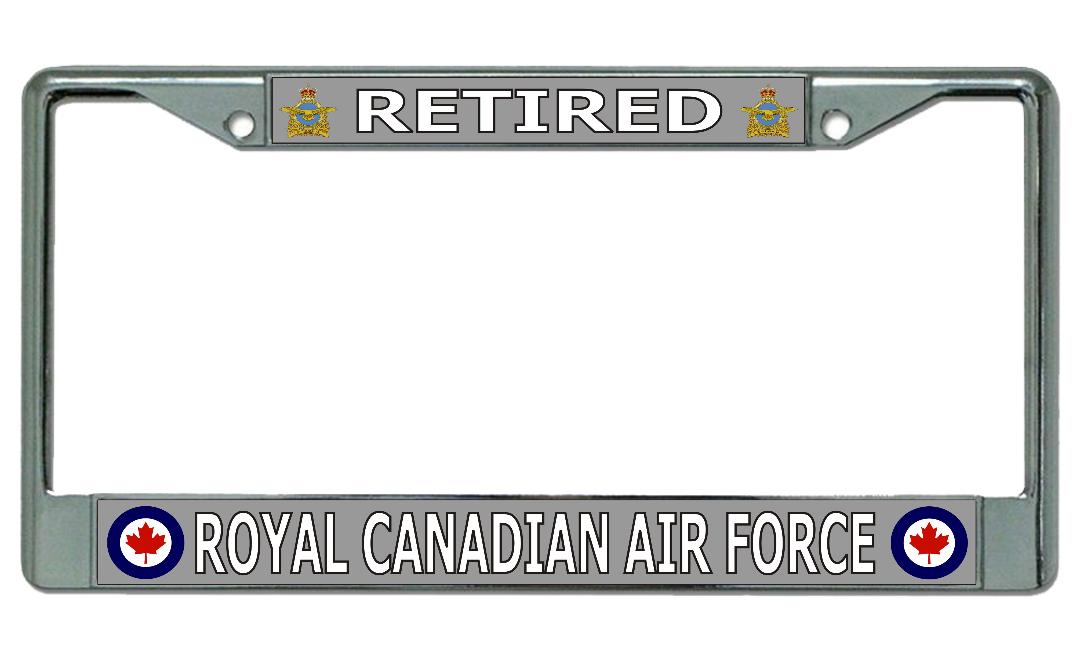 Retired Royal Canadian Air Force Chrome LICENSE PLATE Frame