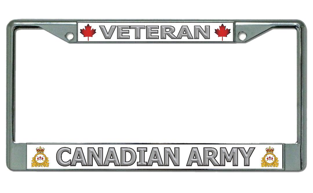 Veteran Canadian Army Chrome LICENSE PLATE Frame