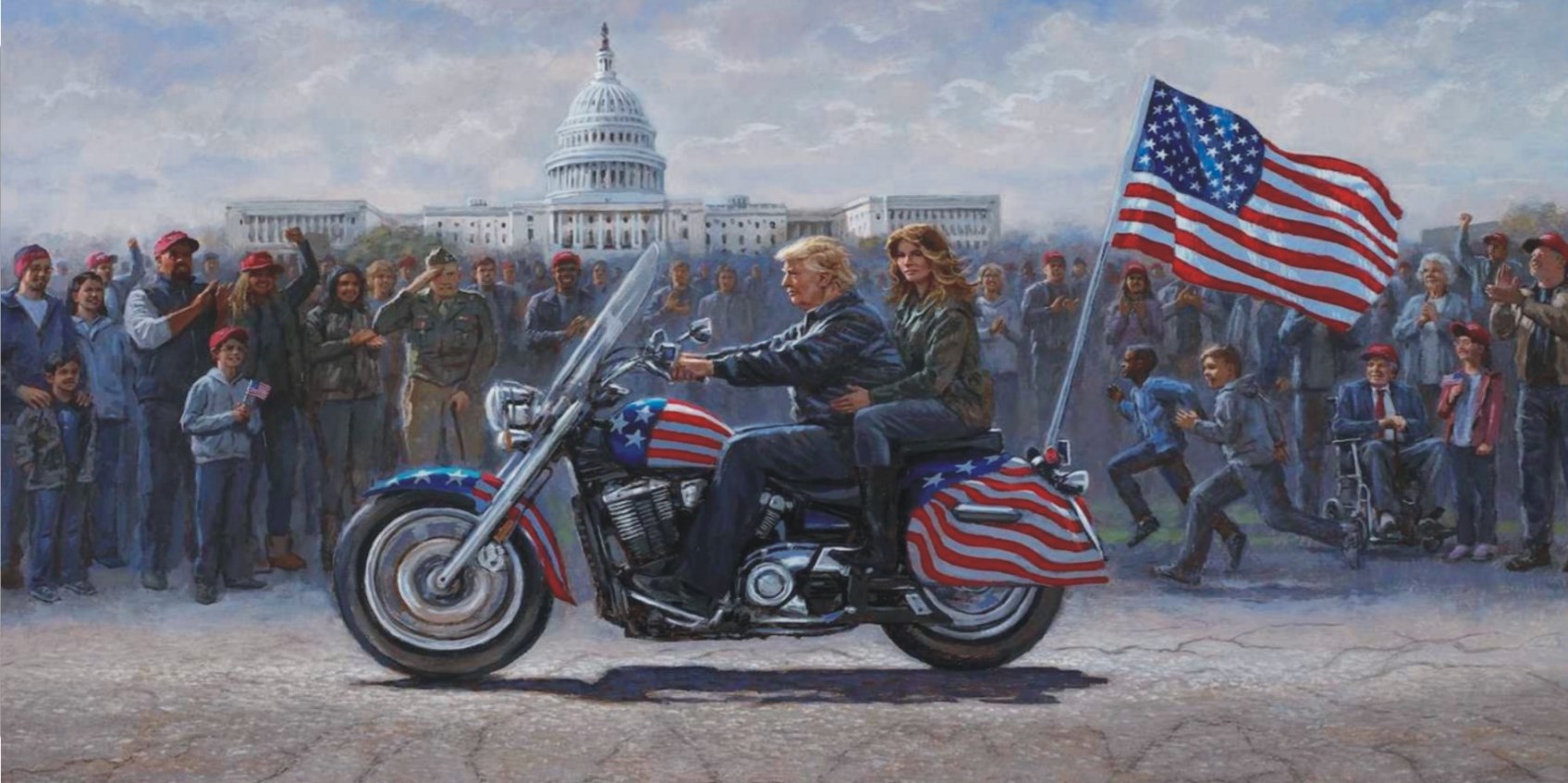 Trump On Motorcycle Photo LICENSE PLATE