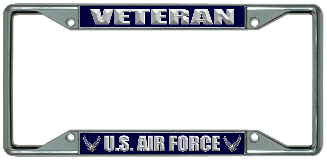 U.S. Air Force Veteran Every State Chrome License Plate FRAME