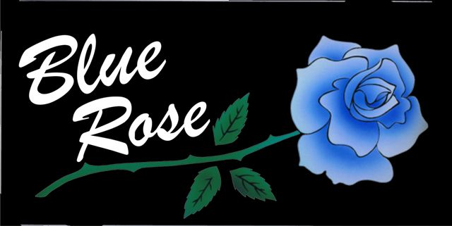 Blue Rose On Black LICENSE PLATE  Free Personalization on this PLATE