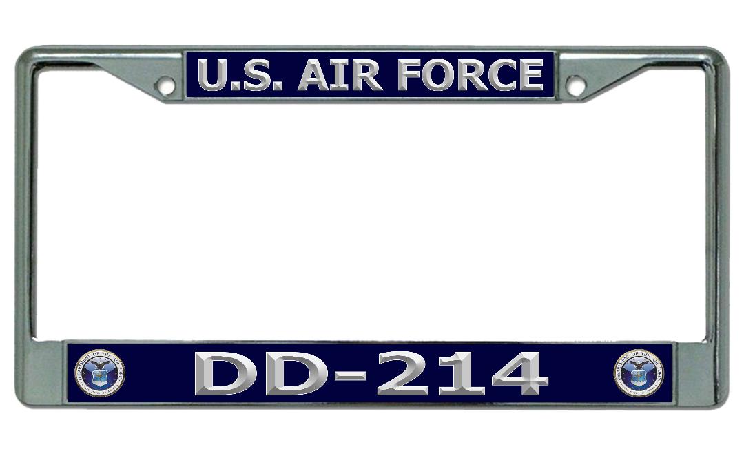 DD-214 U.S. Air Force Chrome LICENSE PLATE Frame