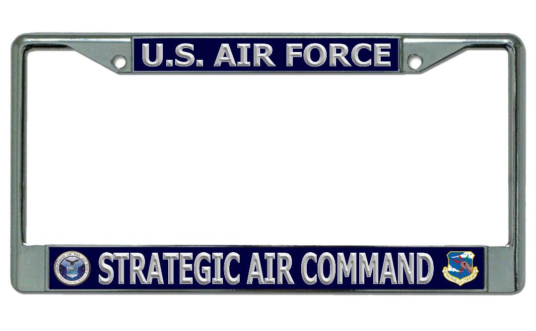 U.S. Air Force Strategic Air Command Chrome LICENSE PLATE Frame