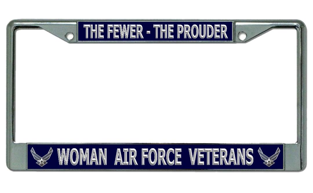 Woman Air Force Veterans Chrome License Plate FRAME