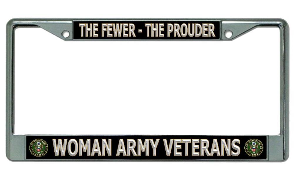 Woman Army Veterans Chrome License Plate FRAME