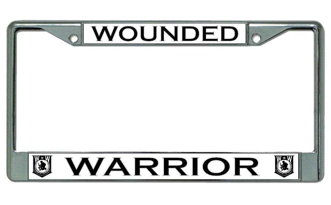 Wounded Warrior Chrome License Plate FRAME