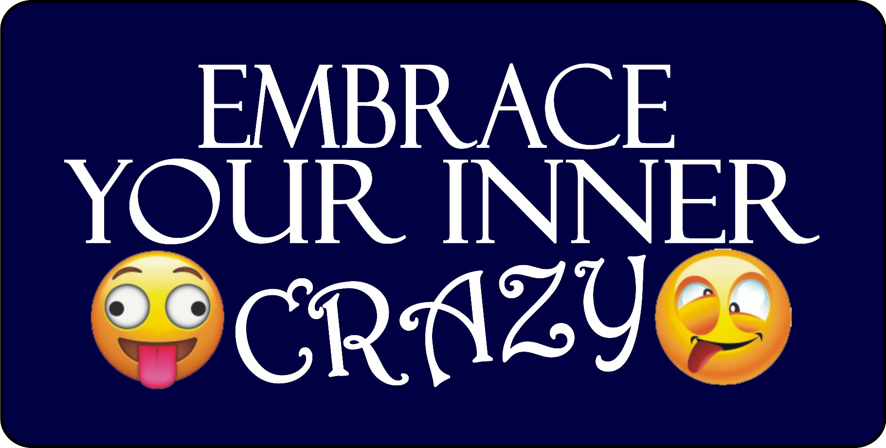 Embrace Your Inner Crazy Blue Photo LICENSE PLATE