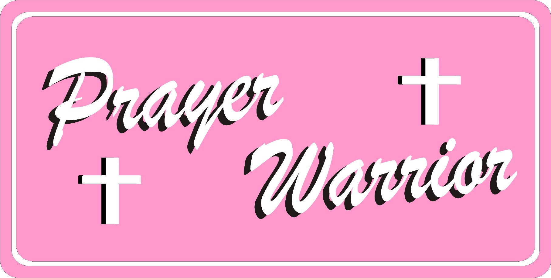 Prayer Warrior On Pink Photo LICENSE PLATE