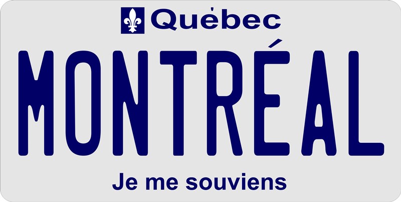 Quebec Montreal Photo LICENSE PLATE   Free Personalization on this PLATE