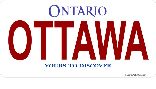 Ontario Ottawa Photo LICENSE PLATE Free Personalization on this PLATE