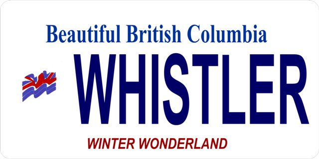 British Columbia Whistler Photo LICENSE PLATE Free Personalization on this PLATE