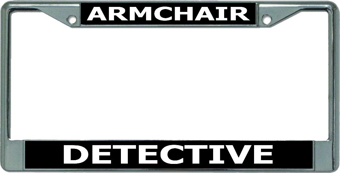 Armchair Detective Chrome LICENSE PLATE Frame