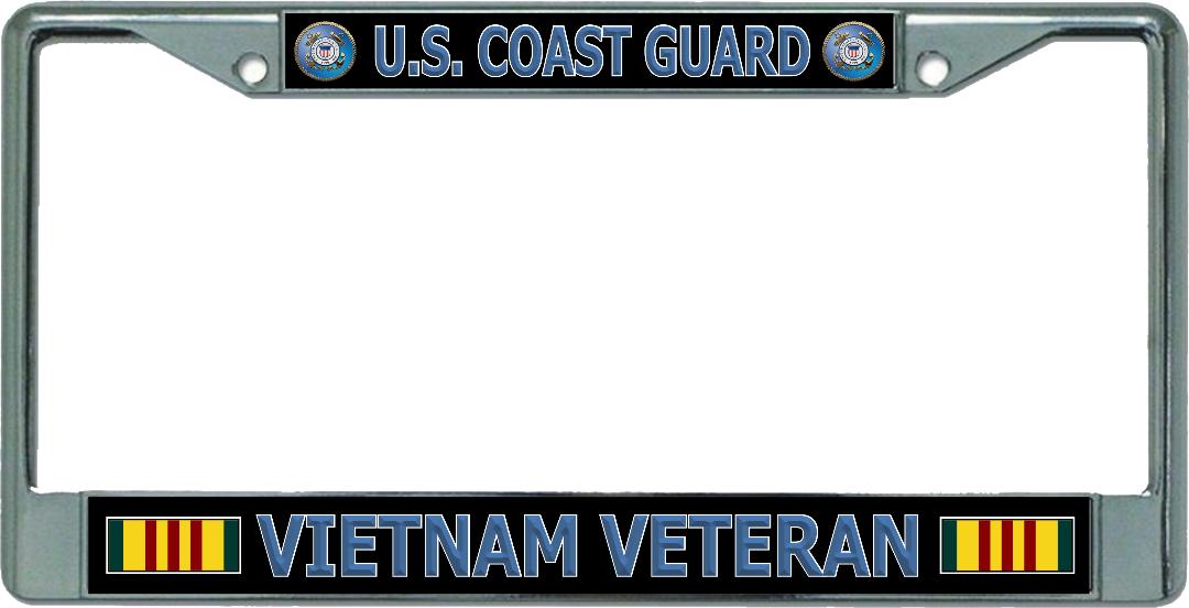 U.S. Coast Guard Vietnam Veteran Chrome LICENSE PLATE Frame