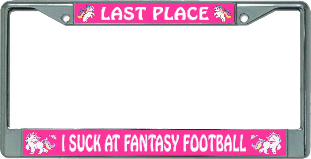 I Suck At Fantasy FOOTBALL #3 Chrome License Plate Frame