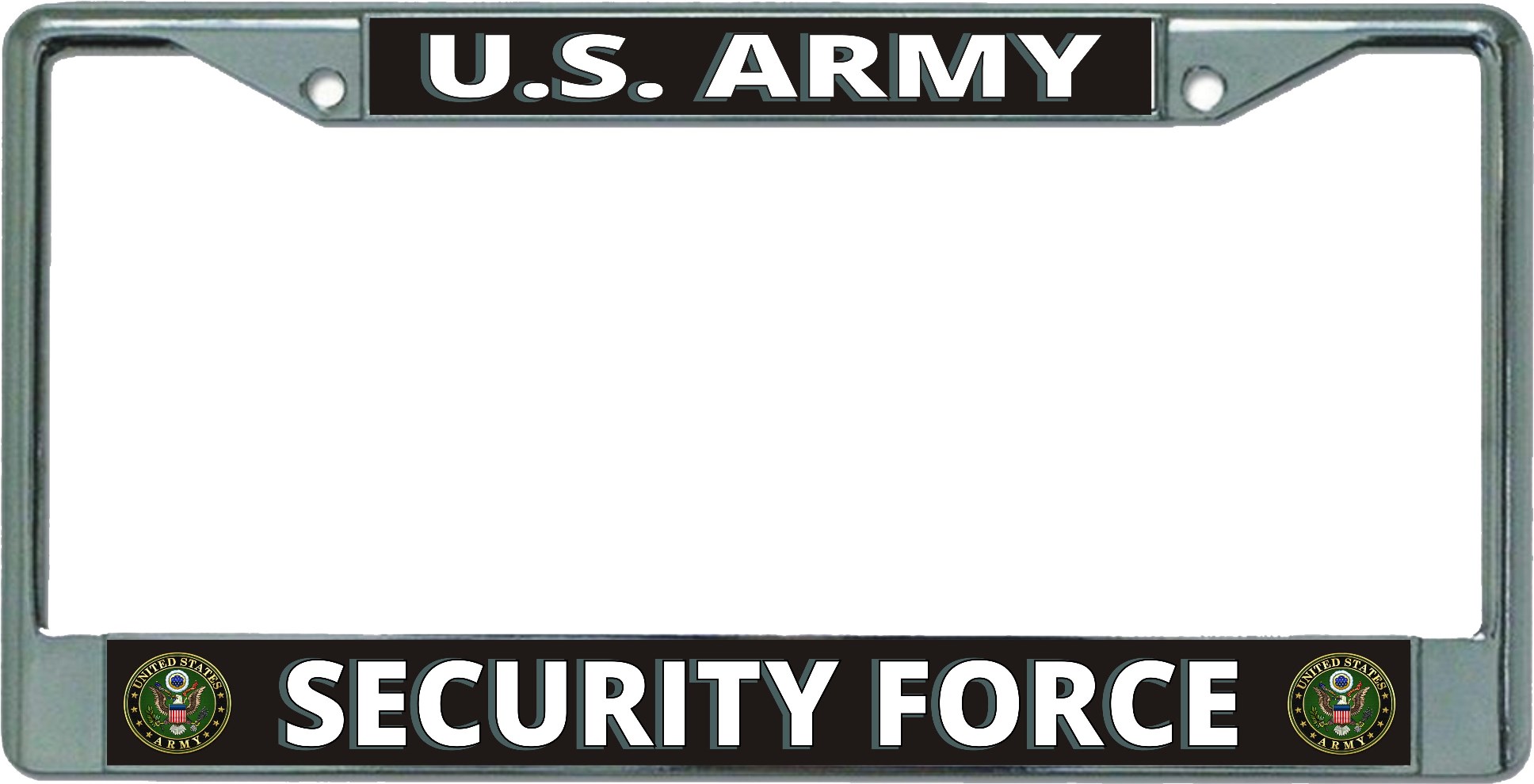 U.S. Army Security Force Chrome LICENSE PLATE Frame