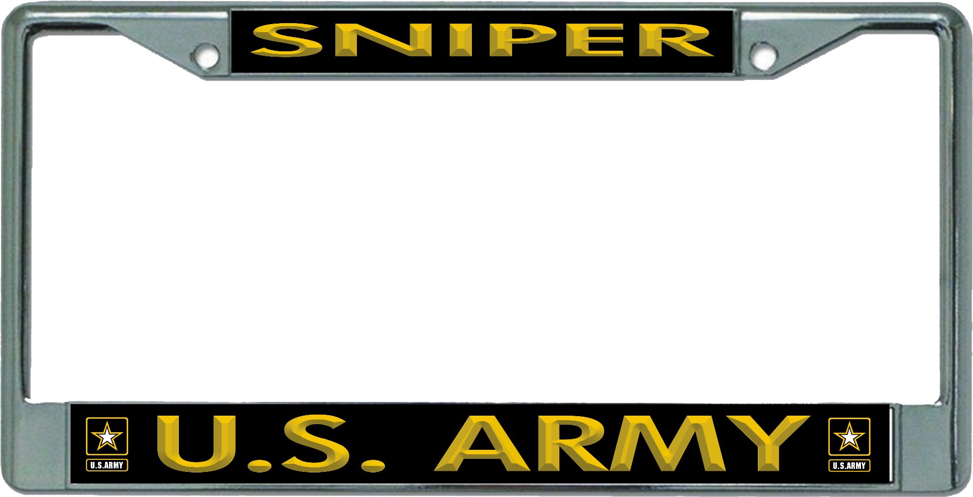 U.S. Army Sniper #2 Chrome LICENSE PLATE Frame