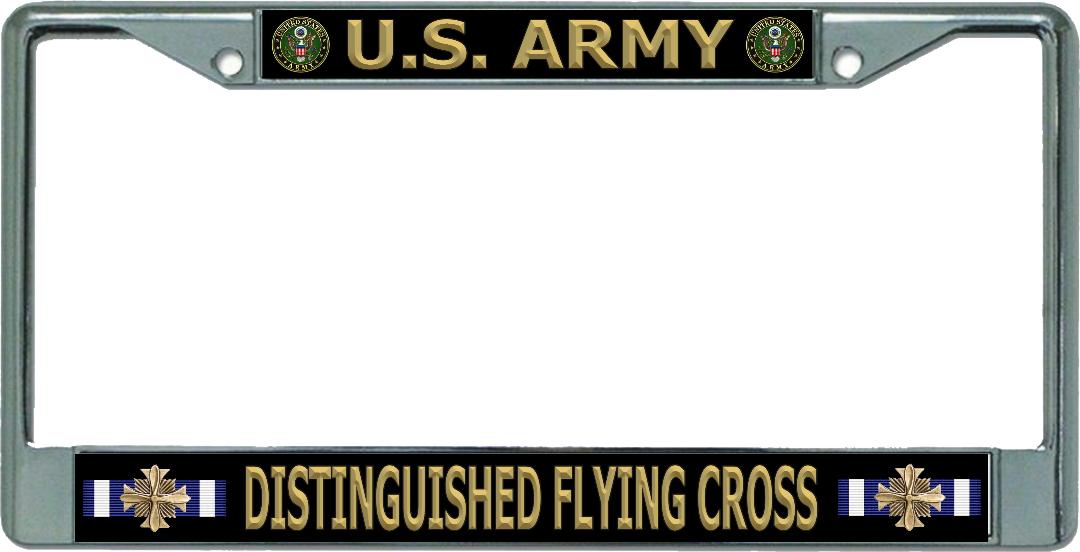 U.S. Army Distinguished Flying Cross Chrome License Plate FRAME