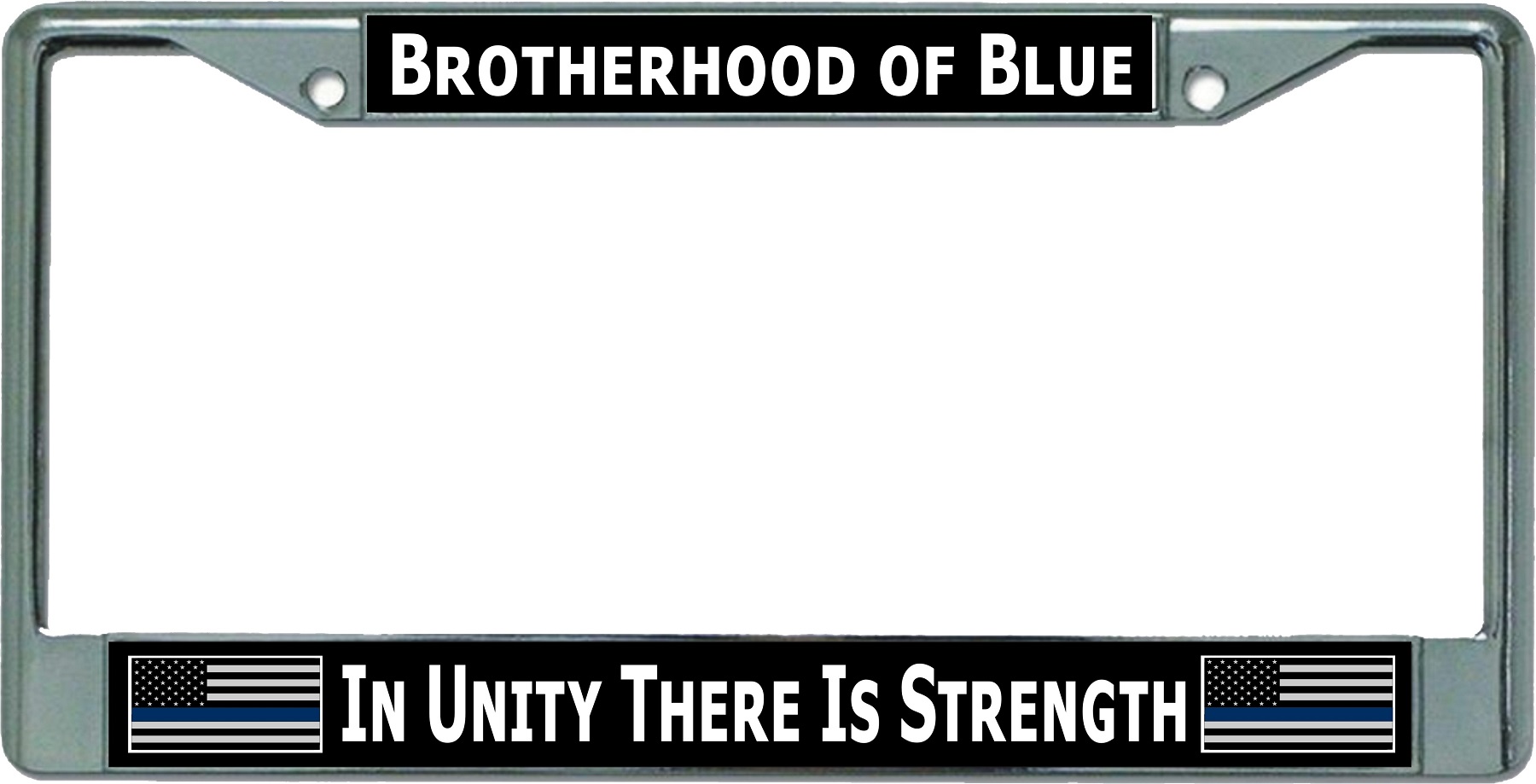 In Unity There Is Strength Chrome License Plate FRAME