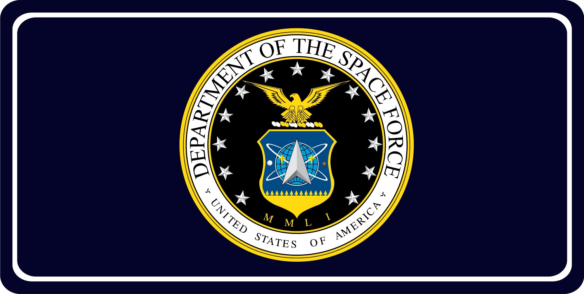 Space Force Logo Blue Photo LICENSE PLATE