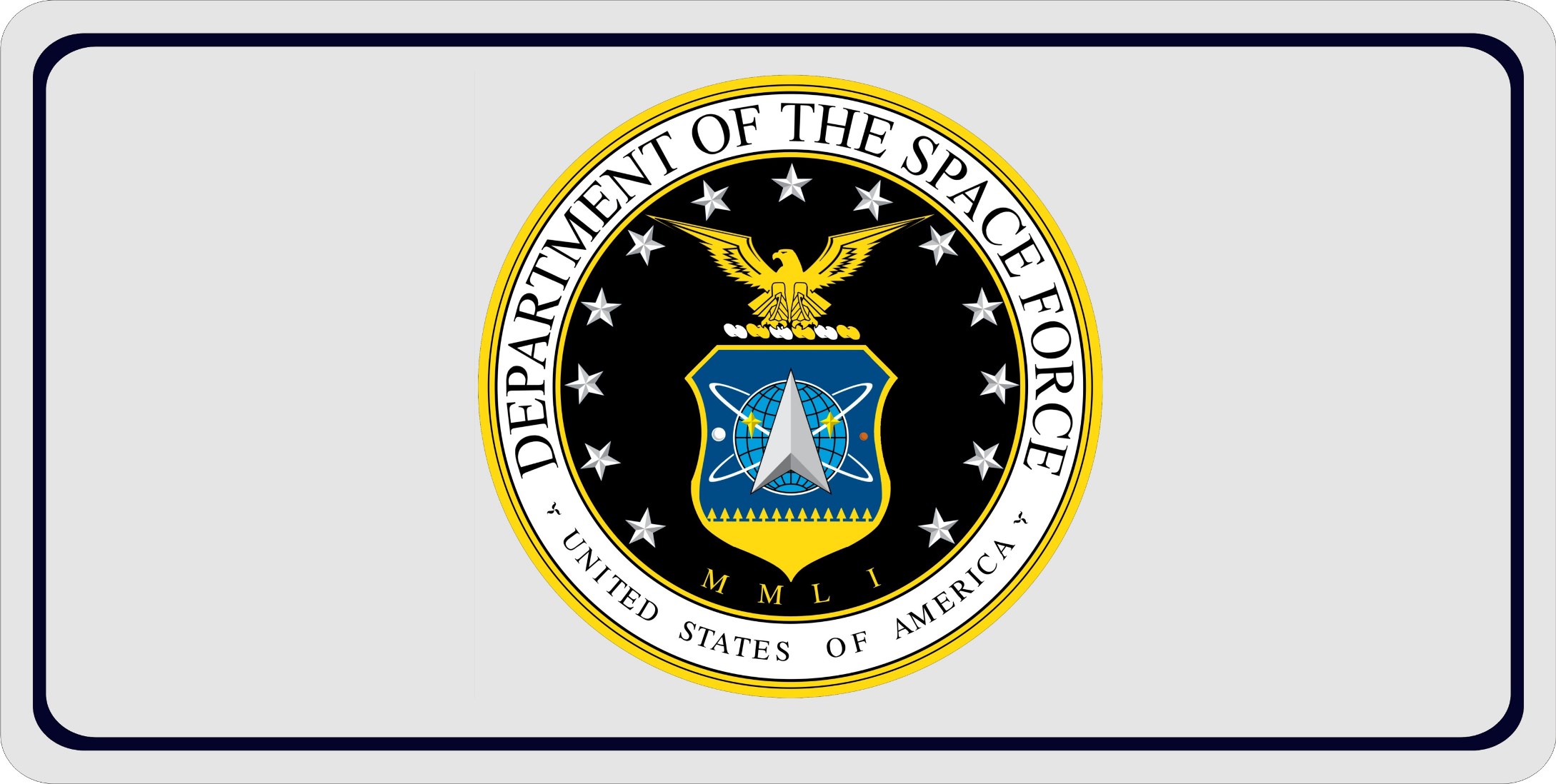 Space Force Logo Gray Photo LICENSE PLATE