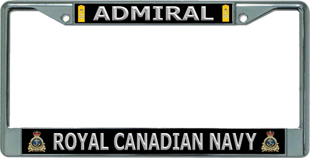 Royal Canadian Navy Admiral Chrome License Plate FRAME