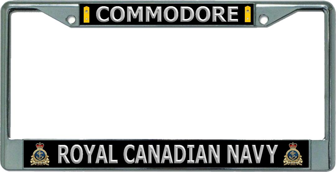 Royal Canadian Navy Commodore Chrome LICENSE PLATE Frame