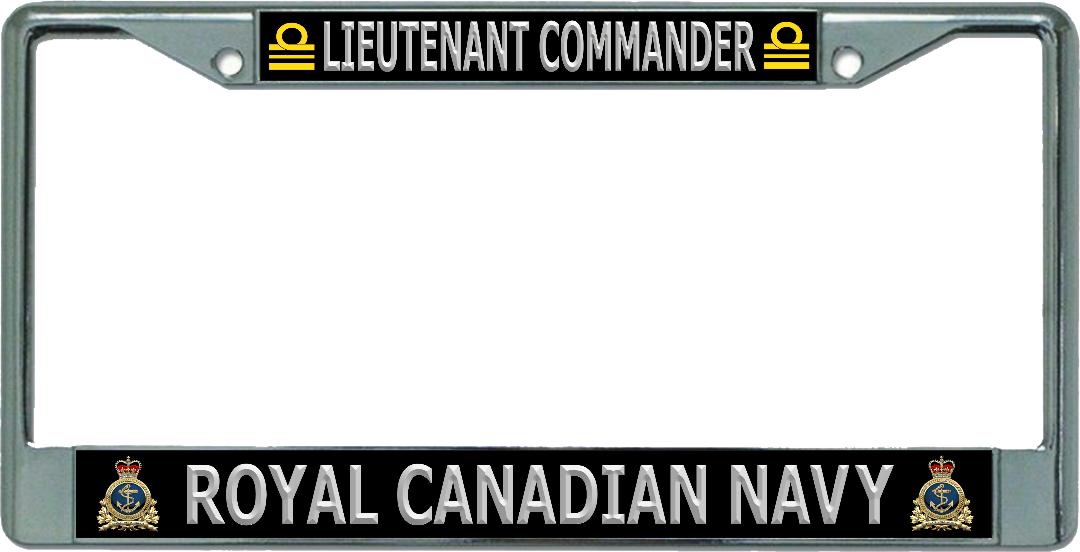 Royal Canadian Navy Lieutenant Commander Chrome LICENSE PLATE Frame