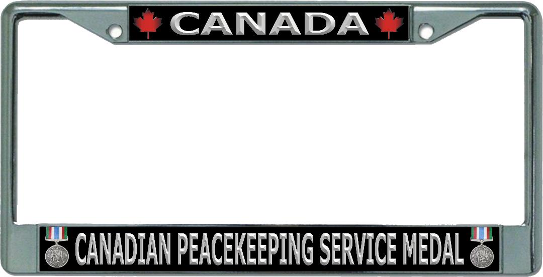 Canada Canadian Peacekeeping Service Medal Chrome LICENSE PLATE Frame