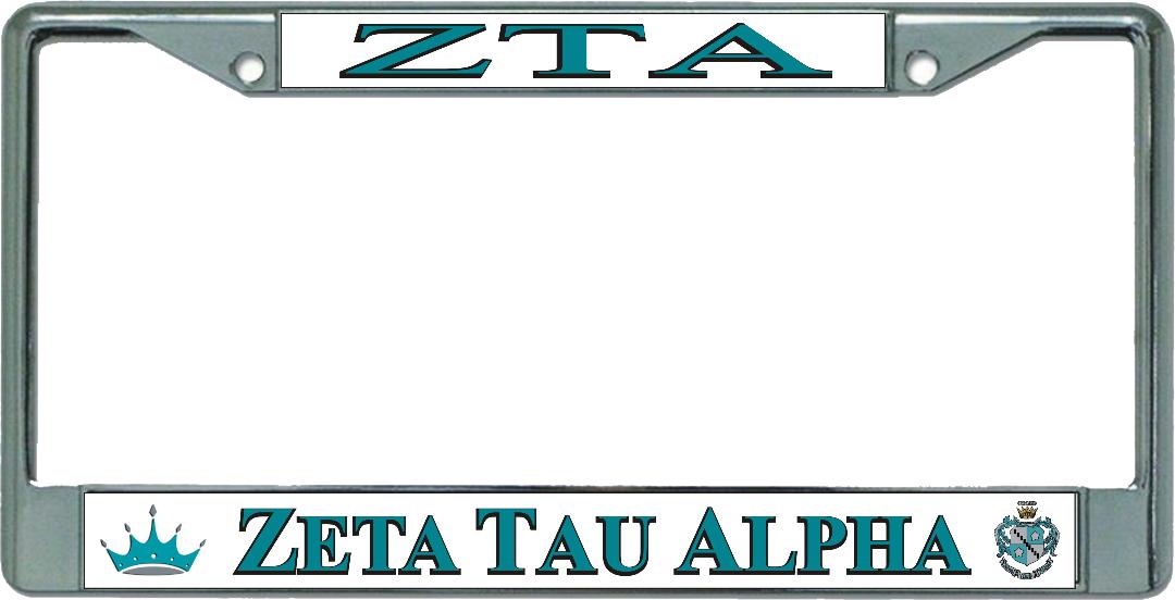 Zeta Tau Alpha Chrome License Plate FRAME